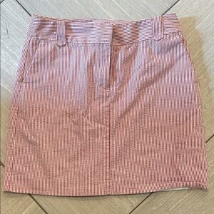 LOFT Striped Mini pencil seersucker Skirt in Red and White